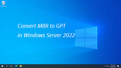 Convert MBR to GPT